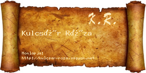 Kulcsár Róza névjegykártya