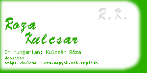 roza kulcsar business card